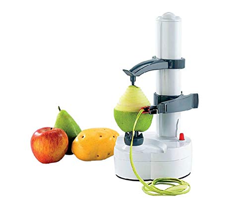 NEEZ Automático y Eléctrico Mondador Peladores Manzanas Patata Vegetal Fruta Peladura Máquina Cocina Cortador Herramienta (Blanco)