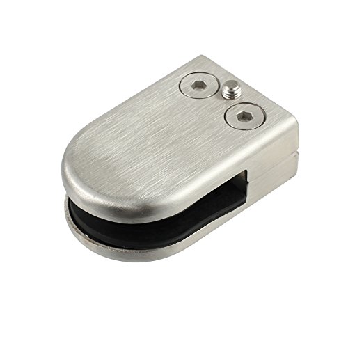 Neoteck Abrazadera de Cristal 8piezas 10-12mm Acero Inoxidable 304 Abrazadera de Clip de Vidrio Plano Posterior Cromado Acabado para Barandilla Escalera
