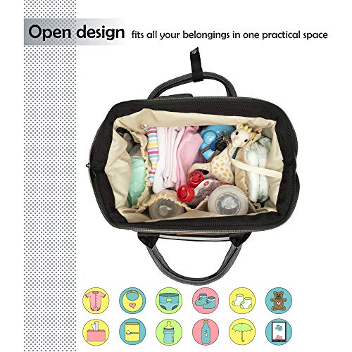NEVEQ Mochilas de Pañales para Bebé, Maternal Bolso Multifuncional con USB de Viaje, Gran Capacidad, Impermeable (Gris)