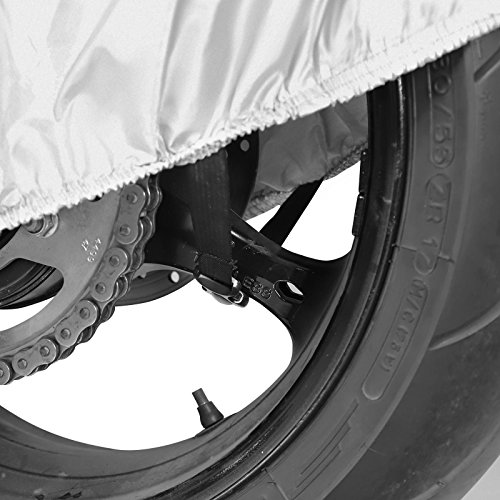 NEVERLAND Talla XXXL Funda para Moto Scooter en Poliéster 190T Interiores Plata