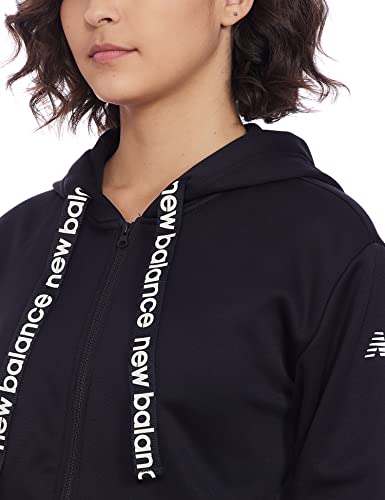 New Balance Women's Relentless Train Fleece Full Zip, Black , X-Small