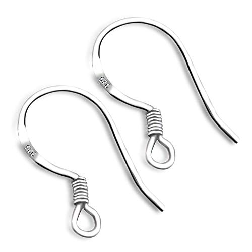Newin Star - 10 pares de pendientes de plata de ley 925 francesa con gancho, gancho