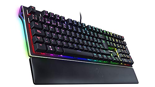 Newskill Serike Switch Blue - Teclado Mecánico Gaming con Reposamuñecas Plegable Incluido (Teclas con grabación macro, 20 modos de iluminación RGB) - Color Negro