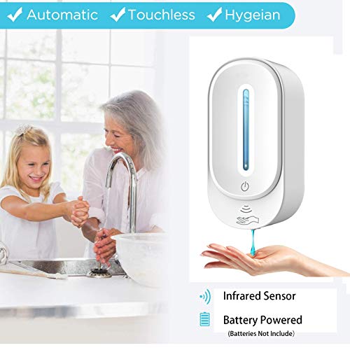 NICEME Dispensador Jabon AutomáTico Montaje En Pared,350ml Sensor Infrarrojo Sin Contacto Dispensador Gel,Dispensador de Gel Hidroalcoholico Automatico para el hogar, la Oficina, Hotel