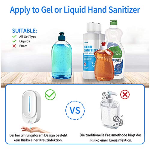 NICEME Dispensador Jabon AutomáTico Montaje En Pared,350ml Sensor Infrarrojo Sin Contacto Dispensador Gel,Dispensador de Gel Hidroalcoholico Automatico para el hogar, la Oficina, Hotel