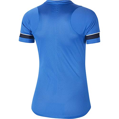 NIKE Camiseta de Entrenamiento para Mujer Academy 21, Mujer, Camiseta, CV2627-463, Azul/Blanco/Negro, Medium