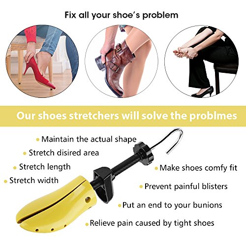 Nincha profesional estirador de zapatos de plástico duro árbol de zapato, longitud ajustable, la anchura de horma de zapato durable para hombres y mujeres (mujeres 36.5-40 EU)