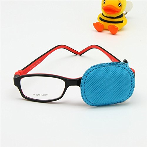 Niños ambliopía parches oculares 6pcs, niños astigmatismo estrabismo ojo perezoso parche para niños niñas visión entrenamiento (S, Azul)