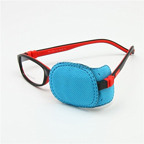 Niños ambliopía parches oculares 6pcs, niños astigmatismo estrabismo ojo perezoso parche para niños niñas visión entrenamiento (S, Azul)