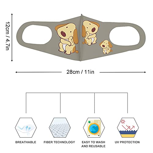 Niños de poliéster para decorar máscaras de polvo, diseño de mascotas y perros, divertidos dibujos animados con emoticono ajustables, lavables para niños y niñas reutilizables