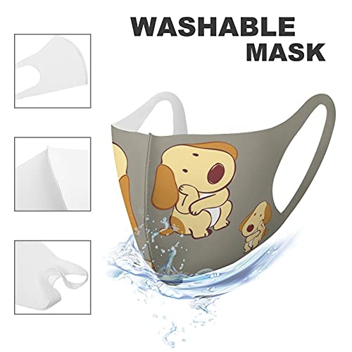 Niños de poliéster para decorar máscaras de polvo, diseño de mascotas y perros, divertidos dibujos animados con emoticono ajustables, lavables para niños y niñas reutilizables