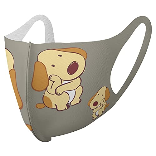 Niños de poliéster para decorar máscaras de polvo, diseño de mascotas y perros, divertidos dibujos animados con emoticono ajustables, lavables para niños y niñas reutilizables