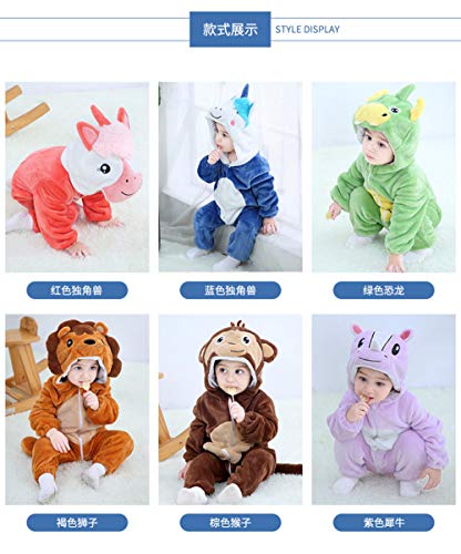 Niños Niñas Mono,Saco De Dormir De Una Pieza Recién Nacido, Pijamas De Los Niños Caseros Del Ocio, Mameluco Del Bebé-Marrón_Los 80cm
