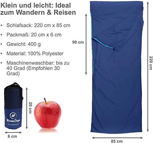 NirvanaShape ® Saco de Dormir para cabaña - Microfibra Muy Fina | Saco-sábana de Viaje y para Acampada | Saco de Dormir Interior, Funda | Ideal para cabañas, hostales y albergues Juveniles