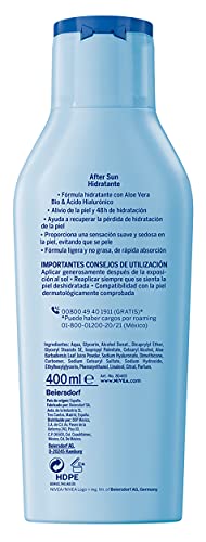 NIVEA SUN After Sun Loción Hidratante (1 x 400 ml), loción calmante para el cuidado de la piel tras la exposición al sol, cuidado solar con aloe vera