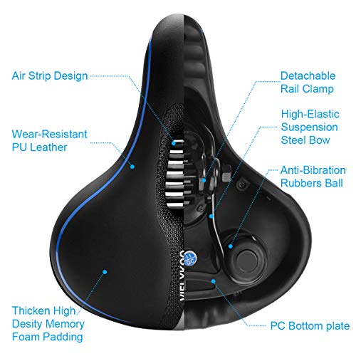 NKW Sillín de Bicicleta,Asiento de Bicicleta,Sillín de Ciclismo, Cojín cómod de Bicicleta de Gel Hueco y ergonómico,absorción de Impactos y Espuma viscoelástica para Carretera Urbana