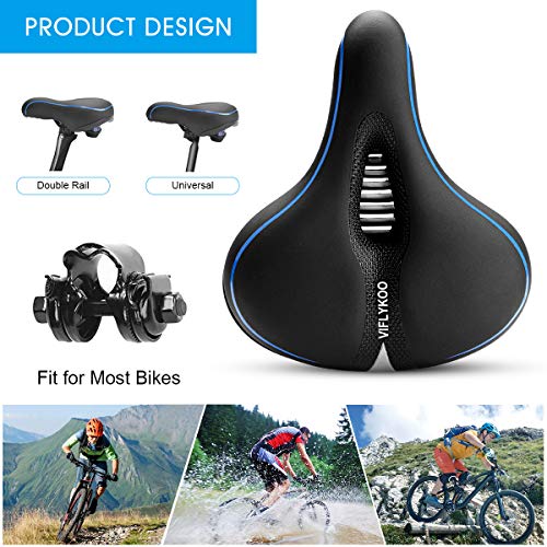 NKW Sillín de Bicicleta,Asiento de Bicicleta,Sillín de Ciclismo, Cojín cómod de Bicicleta de Gel Hueco y ergonómico,absorción de Impactos y Espuma viscoelástica para Carretera Urbana