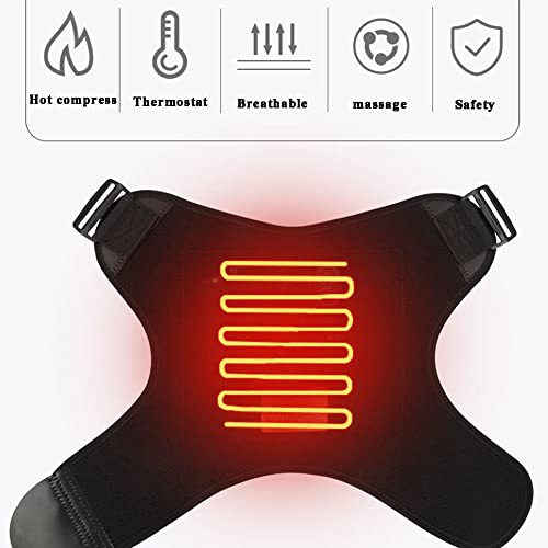 Nlight Envoltura De Hombro con Calefacción,3 Configuraciones De Calor, Soporte De Almohadilla Térmica para Manguito Rotador,Cápsula Articular Lesión del Tendón del Bíceps,Hombro