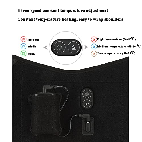 Nlight Envoltura De Hombro con Calefacción,3 Configuraciones De Calor, Soporte De Almohadilla Térmica para Manguito Rotador,Cápsula Articular Lesión del Tendón del Bíceps,Hombro