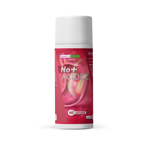 No + Acidez | Potente Tratamiento Antiácido y Antirreflujo | Alivio rápido y duradero | Protector de estómago | Mejora la salud del sistema digestivo | Sabor Frutos Rojos | 60 comprimidos masticables