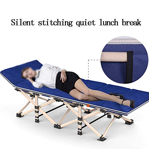 NO BRAND DUWX - Plegable Silla Reclinable, Oficina Adulto Cama de Hospital Silla Acompañando Ocio (2 Colores) sillón (Color : Navy)