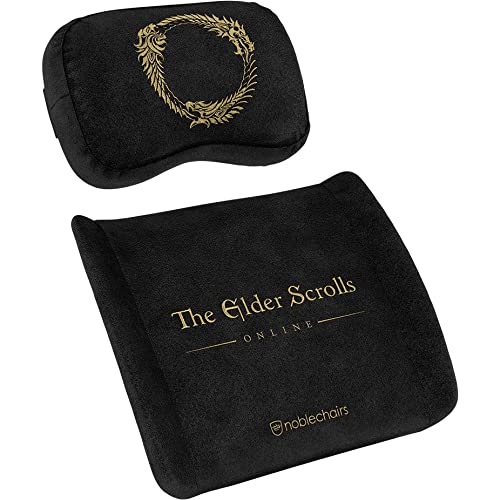 noblechairs Juego de Almohada Viscoelastica, The Elder Scrolls Online Edition, Cojin Viscoelastico para Silla Gaming, Almohada Cuello de Apoyo, Conjunto Ergonómico de Cojines Sillas