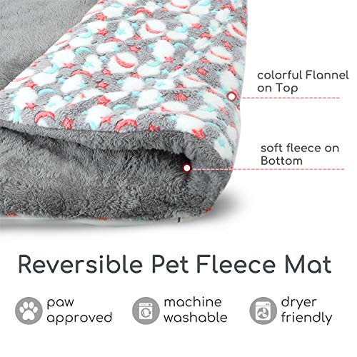 Nobleza Cama para Perros, colchoneta para Mascotas, Pata pequeña impresión paño Grueso y Suave Manta Suave Estera del Animal doméstico, Lavable (Talla:S,Gris)