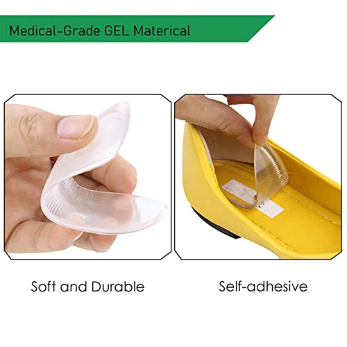Noblik 4 Pares de Plantillas de Silicona con CuñA Medial y Lateral en el TalóN: Inserciones Adhesivas Correctivas