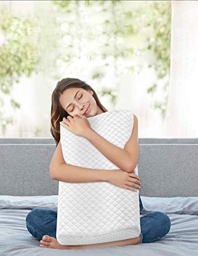NOFFA Almohada Cervical Ergonómica Suave, Almohada de Espuma Similar al Látex, Almohada de Contorno de Sueño Profundo Para Soporte de Cuello 60x38 cm