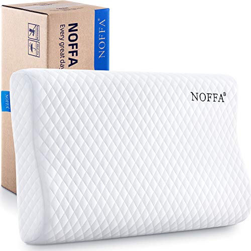 NOFFA Almohada Cervical Ergonómica Suave, Almohada de Espuma Similar al Látex, Almohada de Contorno de Sueño Profundo Para Soporte de Cuello 60x38 cm