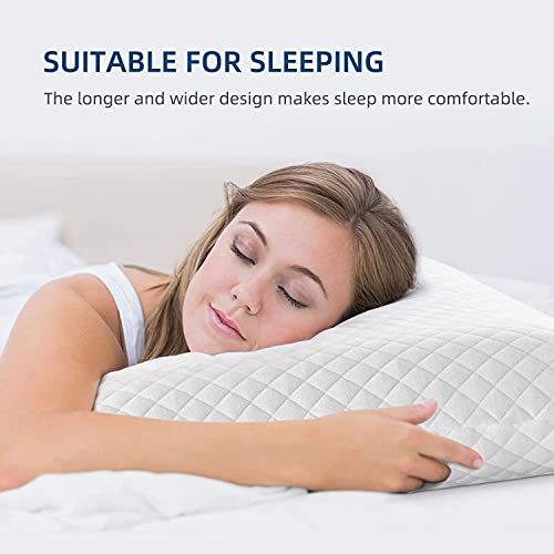 NOFFA Almohada viscoelástica de dureza media | Almohada cervical de espuma de látex para dormir de lado y trasero, gran cojín de sofá de 56 x 56 cm