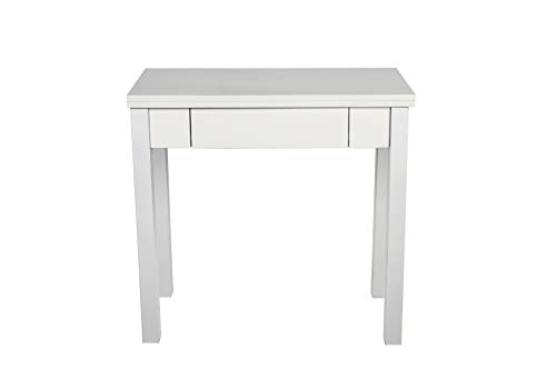 Noorsk Design Mesa Libro Extensible de Cocina en Blanco. 80x40/80 cm. Modelo Ronda. (Blanco)