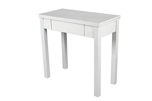 Noorsk Design Mesa Libro Extensible de Cocina en Blanco. 80x40/80 cm. Modelo Ronda. (Blanco)