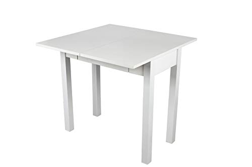 Noorsk Design Mesa Libro Extensible de Cocina en Blanco. 80x40/80 cm. Modelo Ronda. (Blanco)