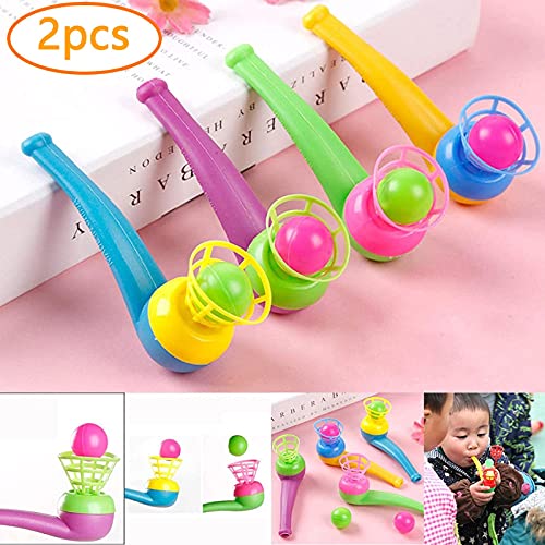 NRRN Juguetes flotantes de bolas de tubo de soplado,Juegos de soplado de balanceo de bolas,Tubo de soplado silbatos bolas juguetes para niños