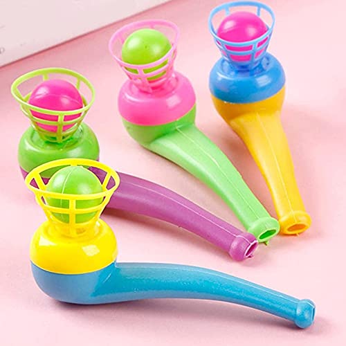 NRRN Juguetes flotantes de bolas de tubo de soplado,Juegos de soplado de balanceo de bolas,Tubo de soplado silbatos bolas juguetes para niños