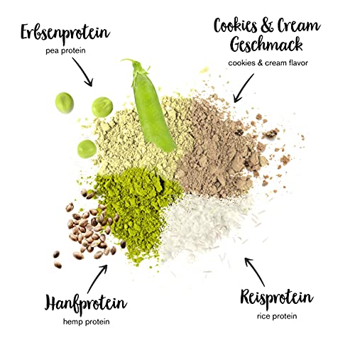 nu3 Proteína vegetal fresa + cookies & cream - 2kg de proteina vegana 3K en polvo con hasta 70% de proteína a base de 3 componentes vegetales - Proteínas para el crecimiento de la masa muscular