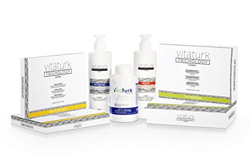 NUEVO Vitaturk - 180 cap. Vitaminas Saw palmetto | Hombre y Mujer | Inhibidor de DHT causante alopecia androgenetica | Contiene Biotina, Zinc, Ginkgo biloba entre otros | FABRICADO EN ESPAÑA |