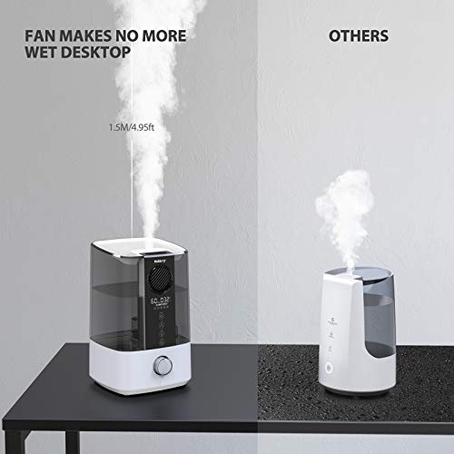 NULAXY Ventilador Superior Humidificador 4,5L con RGB, Humidificador con Alarma Limpieza Humidificador Ultrasónico con Apagado Automático para Dormitorio, Hogar y Oficina de Hasta 20-70 m²