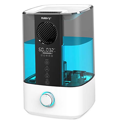 NULAXY Ventilador Superior Humidificador 4,5L con RGB, Humidificador con Alarma Limpieza Humidificador Ultrasónico con Apagado Automático para Dormitorio, Hogar y Oficina de Hasta 20-70 m²
