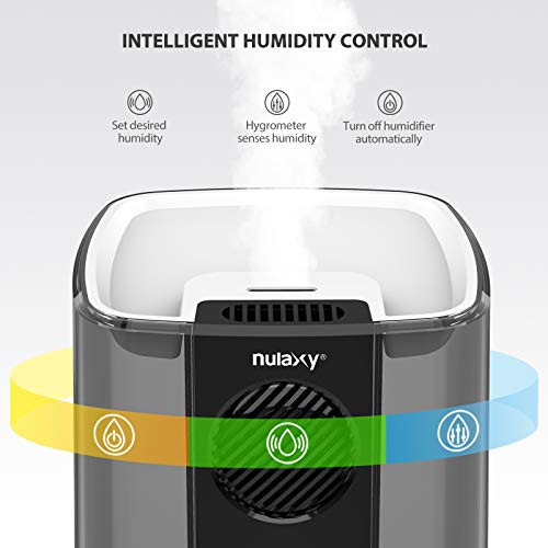 NULAXY Ventilador Superior Humidificador 4,5L con RGB, Humidificador con Alarma Limpieza Humidificador Ultrasónico con Apagado Automático para Dormitorio, Hogar y Oficina de Hasta 20-70 m²