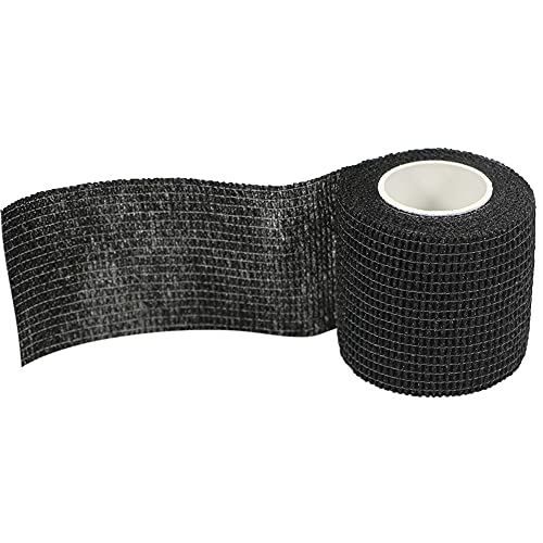 Nutoko 12 Rolls Vendaje Autoadhesivo Vendaje Deportivo Venda Cohesiva para Mascotas Vendas Elástico Adhesiva Impermeables Cinta Autoadhesiva para Manos, Pie, Rodillas Esguinces 5cm (Negro)