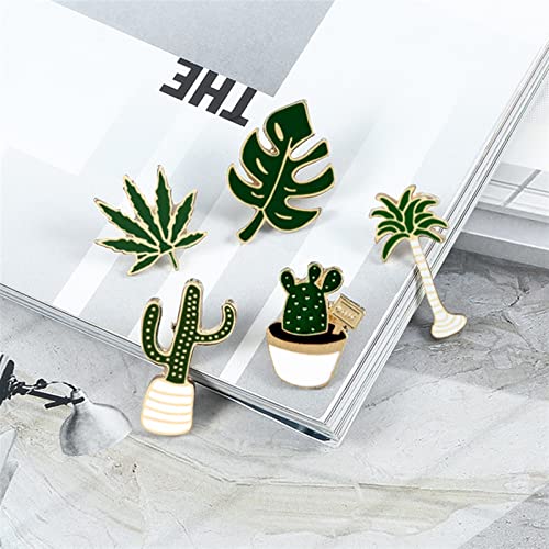 NZQK Encantador Plantilla Planta Collar Zapato Labios Esmalte Broche Coco árbol Cactus Hojas Decorativo Ropa de Dibujos Animados Insignia (Metal Color : BH102)