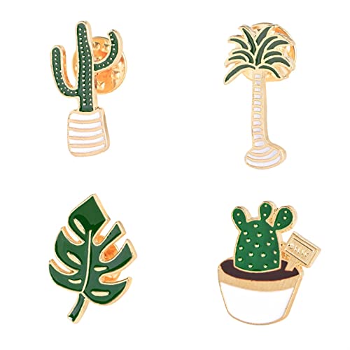 NZQK Encantador Plantilla Planta Collar Zapato Labios Esmalte Broche Coco árbol Cactus Hojas Decorativo Ropa de Dibujos Animados Insignia (Metal Color : BH102)