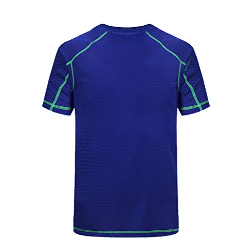 O-Cuello Camiseta Hombres Verano Casual Aptitud Deporte Secado Rápido Respirable Tops Blusa