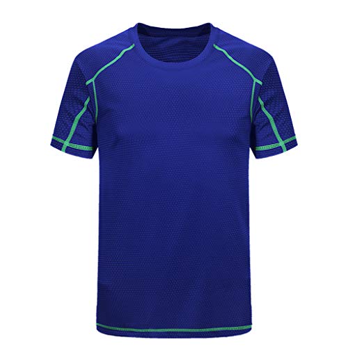 O-Cuello Camiseta Hombres Verano Casual Aptitud Deporte Secado Rápido Respirable Tops Blusa