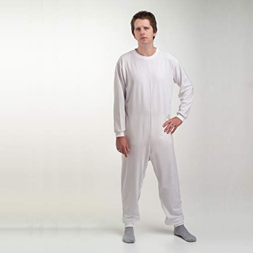 Obbocare - Pijama Antipañal De Adulto De Manga Corta. Pijama Geriátrico De 2 Cremalleras Para Facilitar Cambio De Pañal. Tejido Transpirable. Talla M