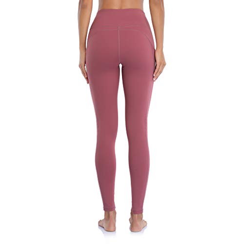 Occffy Leggins Mujer Mallas Deportivas Cintura Alta Pantalón Mallas de Deporte para Yoga Running Fitness Estiramiento Pilates DS166(Rosa Begonia)