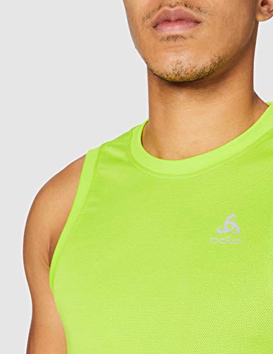 Odlo BL Top Crew Neck Reservorio Nikko F de Dry Axilas Camiseta, Primavera/Verano, Hombre, Color Acid Lime, tamaño XX-Large
