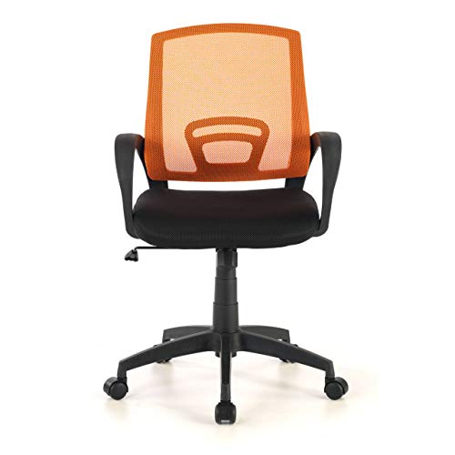 Ofichairs Silla Canton Silla de Escritorio Silla de Ordenador de Oficina Silla Juvenil Respaldo Transpirable de Malla Mecanismo Basculante Color Naranja